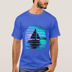 T-shirt Hommes Anniversaire Bateau coucher de soleil Papa 