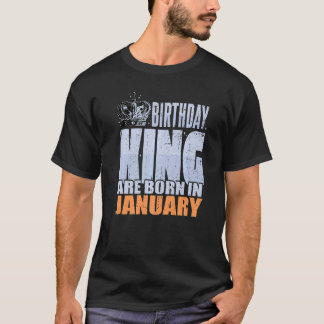 T-shirt Hommes Anniversaire Roi Sont Nés En Janvier Annive