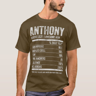 T-shirt Hommes Anthony Nutrition Nom personnalisé Funny Na