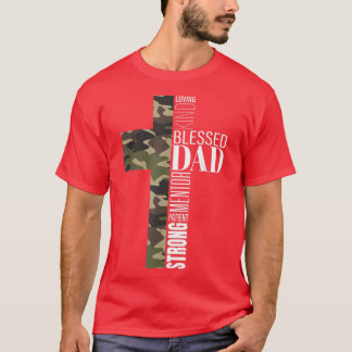 T-shirt Hommes Béni Papa Croix Fête des pères Christian Re