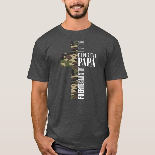 T-shirt Hommes Béni Papa Espagnol Fête des pères chrétienn (Devant)