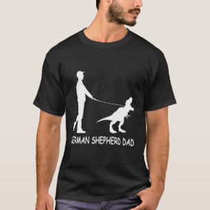 T-shirt Hommes Berger Allemand Papa Dinosaur Gsd Propriéta