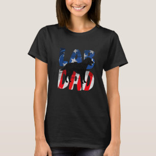 T-shirt Hommes Black Labrador Papa Américain Drapeau Jaune