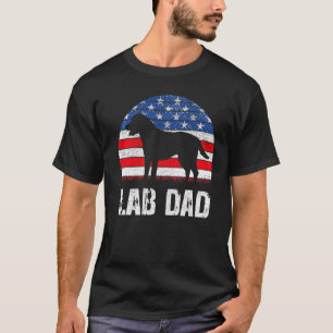 T-shirt Hommes Black Labrador Papa Américain Drapeau Jaune