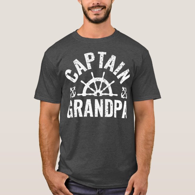 T-shirt Hommes Capitaine Grand-père Propriétaire de bateau (Devant)