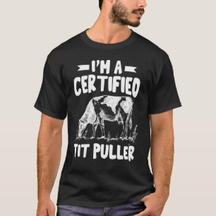 T-shirt Hommes Certifié Tit Puller Cute Cows Animal Gra