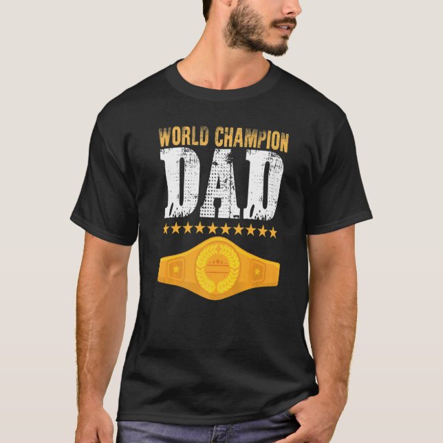 T-shirt Hommes Champion Belt Père Jour Des Enfants Papa (Devant)