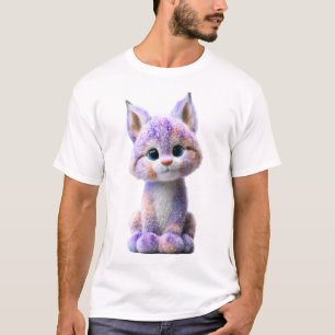 T-shirt Hommes Chatons Lynx Cosmique Violet Étincelant