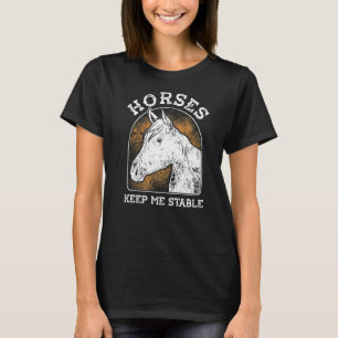 T-shirt Hommes Chevaux Me Garder Stable Equestre Cheval Ri