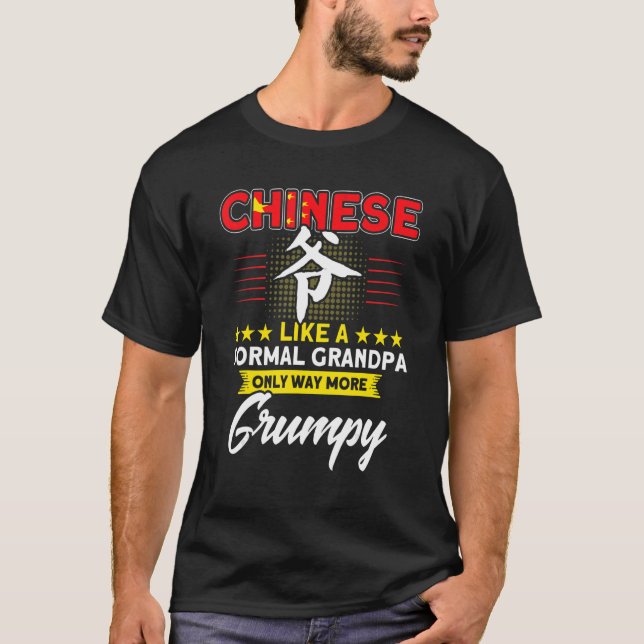T-shirt Hommes Chine Grand-père chinois Hommes Chine Flag  (Devant)