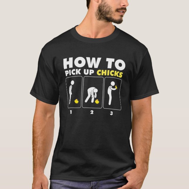 T-shirt Hommes Comment ramasser Les Poussins Drôle Éleveur (Devant)