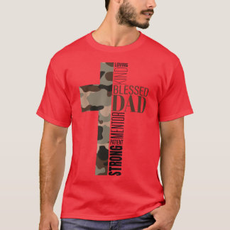 T-shirt Hommes Cool Christian Blessé Papa Croix Camo Relig
