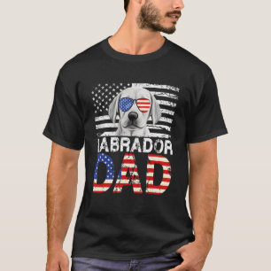 T-shirt Hommes Cool Labrador Papa Usa Drapeau Pères patrio
