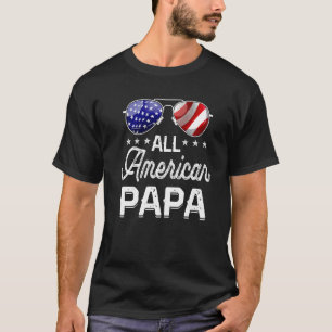 T-shirt Hommes Cool Tous Américain Papa Américain Drapeau