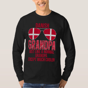 T-shirt Hommes Danois Grand-père Danemark Drapeau Lunettes