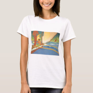 T-shirt Hommes dans un canoë de tangon dirigé pour le