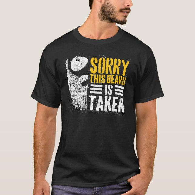 T-shirt Hommes Désolé Cette Barbe Est Prise Drôle Barbe Vi (Devant)