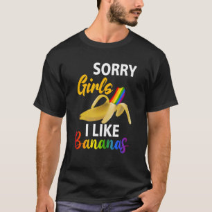 T-shirt Hommes Désolé Fille J'aime Rainbow Bananas LGBT Ga