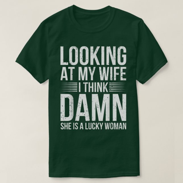 T-shirt Hommes Drôle Dire Graphisme Tee Lucky Husband Sarc (Design devant)