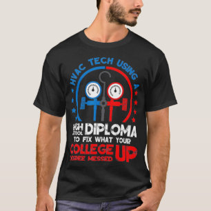 T-shirt Hommes Drôle HVAC Tech Distressed Vêtement AC Tech