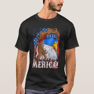 T-shirt Hommes Eagle Mullet Drapeaux Américains 4 Juillet 