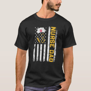 T-shirt Hommes en détresse Drapeau américain Infirmière Pa