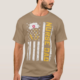 T-shirt Hommes en détresse États-Unis Drapeau Infirmière P