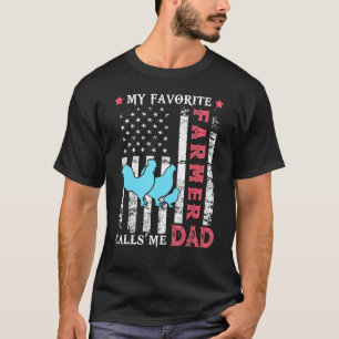 T-shirt Hommes Favori Farmer M'Appelle Papa Poulet Usa Dra