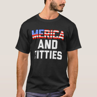 T-shirt Hommes Femmes 4 juillet Cadeau Funny Merica