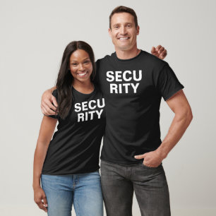 T-shirt Hommes Femmes Avant et Arrière Imprimer Sécurité U