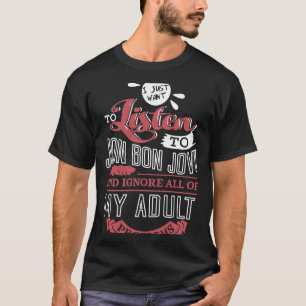 T-shirt Hommes Femmes Bon Jovi Je Veux Juste Boire Du Vin