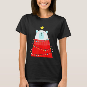T-shirt Hommes Femmes Enfants Ours Polaire De Noël Avec Xm