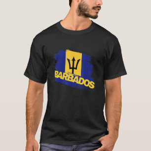 T-shirt Hommes Femmes Fières Barbade Drapeau Carte Barbado