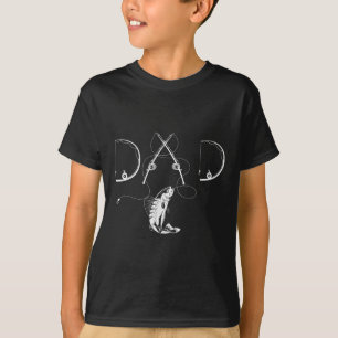 T-shirt Hommes Femmes Pêcheur Papa Passionné de Pêche Pois