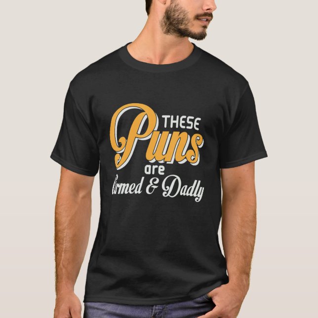 T-shirt Hommes Fête des pères Ces Puns Sont Armés Fier Pap (Devant)