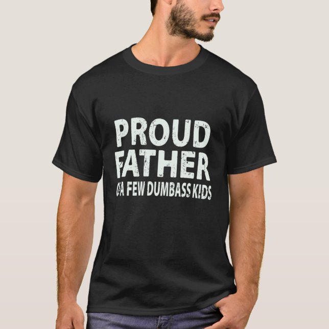 T-shirt Hommes Fête des pères Fier Papa De Quelques Enfant (Devant)