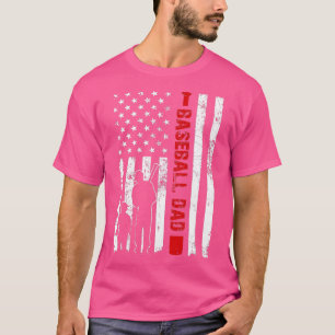 T-shirt Hommes Fier Baseball Papa American Flag Sports