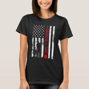 T-shirt Hommes Fier Baseball Papa American Flag Sports