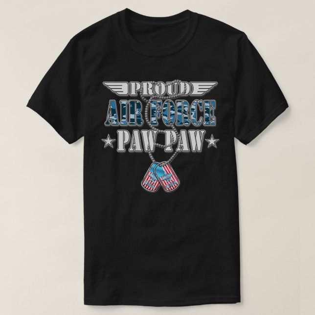 T-shirt Hommes Fier Force aérienne Paw Paw US Drapeau Chie (Design devant)