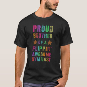 T-shirt Hommes Fier Frère D'Un Flippin' Gymnaste Gymnaste