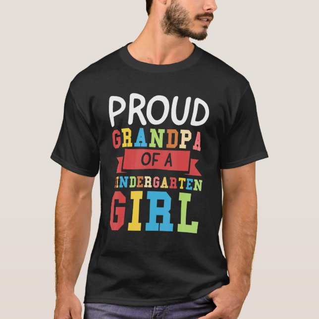 T-shirt Hommes Fier Grand-Père D'Une Fille De Maternelle (Devant)