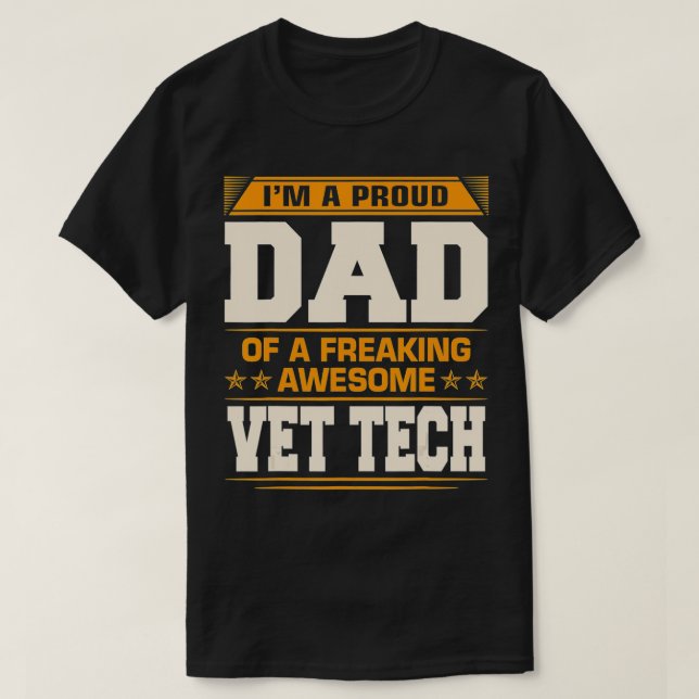 T-shirt Hommes Fier Papa De L'Awesome Vet Tech Fête des pè (Design devant)