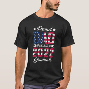 T-shirt Hommes Fier Papa D'Une Classe De 2022 Diplômé USA
