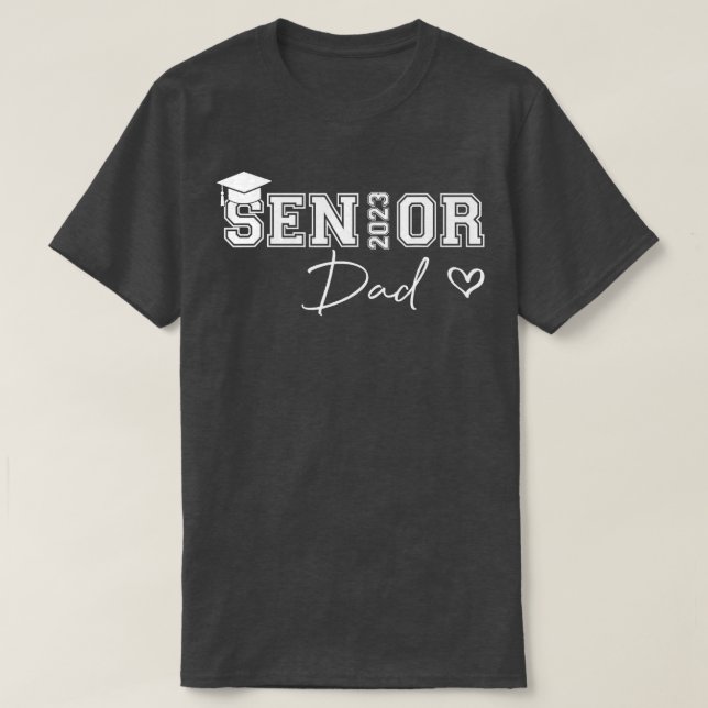 T-shirt Hommes fier papa mignon coeur Graduate Senior 2023 (Design devant)