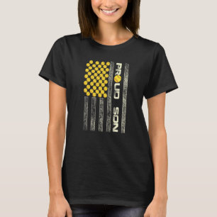 T-shirt Hommes Fier Son Drapeau Américain Softball Sport P