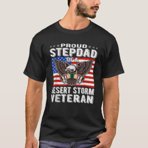 T-shirt Hommes Fière Stepdad De Tempête Du Désert Vétéran 
