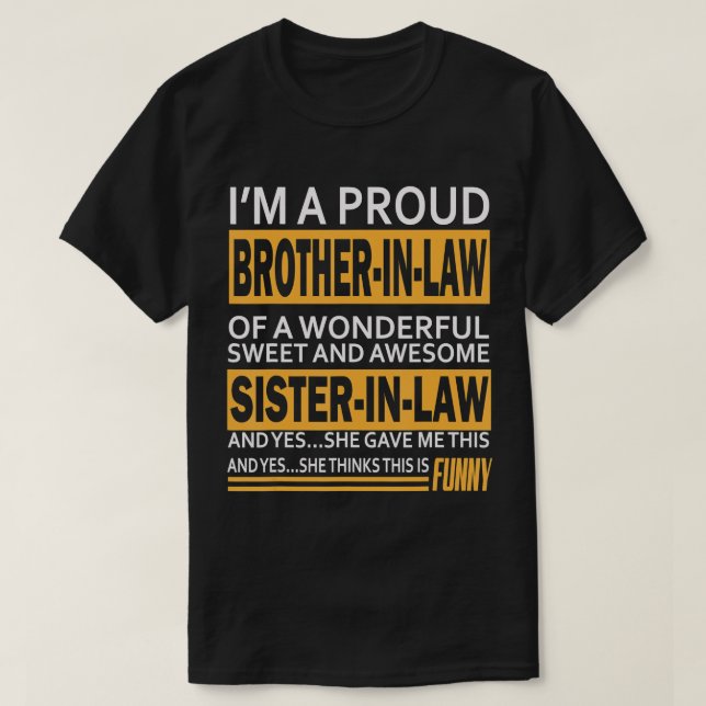 T-shirt Hommes Fiers Frère en droit Cadeaux de Fête des pè (Design devant)