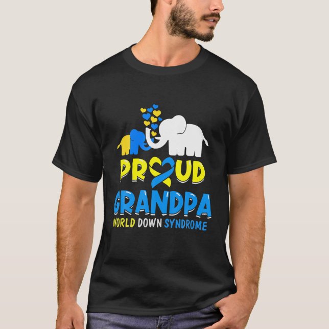 T-shirt Hommes Fiers Grand-Père Monde Conscience du syndro (Devant)