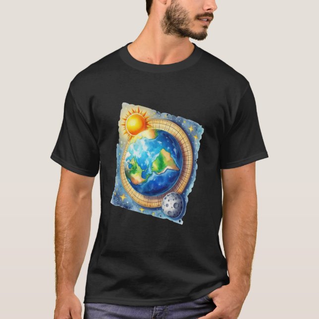 T-shirt Hommes Flat Earth Society Drôle Conspiration Space (Devant)