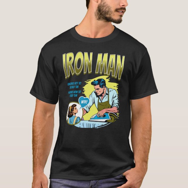T-shirt Homme's Funny Retro Tee : Iron Man (Devant)